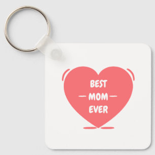 Bästa mamma någonsin söt rosa redigerbar nyckelring