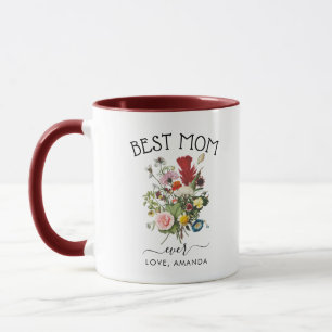 Bästa Mamma någonsin   Söt Rustic-blommor Mugg