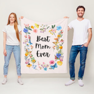 Bästa Mamma någonsin Söt Wildblommor Boho Mors dag Fleecefilt