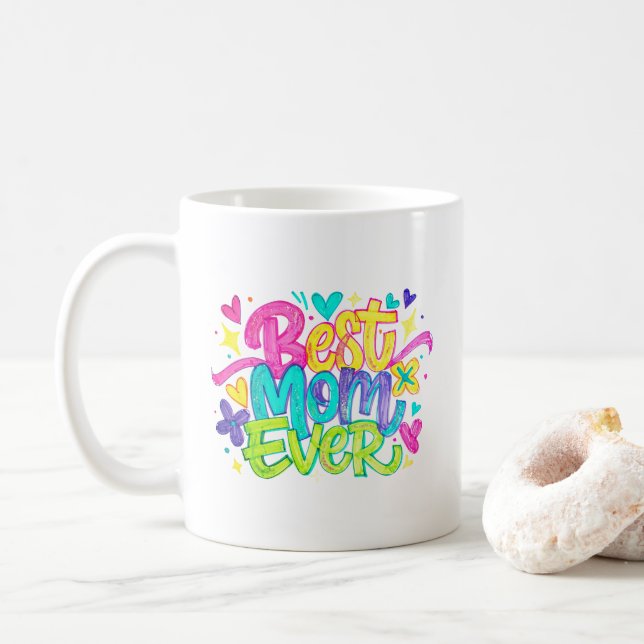 Bästa mamma någonsin (stil 2) kaffemugg (Med munk)