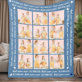Bästa MAMMA någonsin Stylis 6 Photo Collage Mors d Fleecefilt