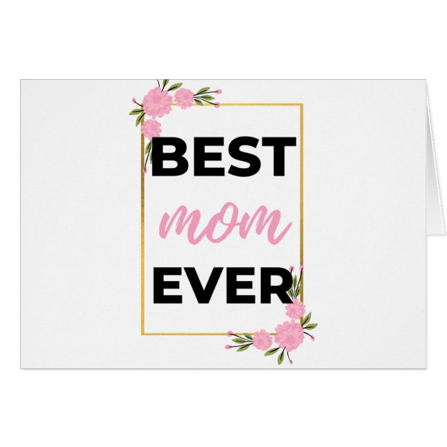 Bästa Mamma någonsin svart Hälsningskort (Framsidan Horizontal)
