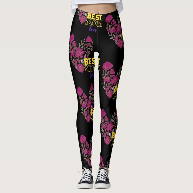 bästa mamma någonsin svart leggings (Framsida)