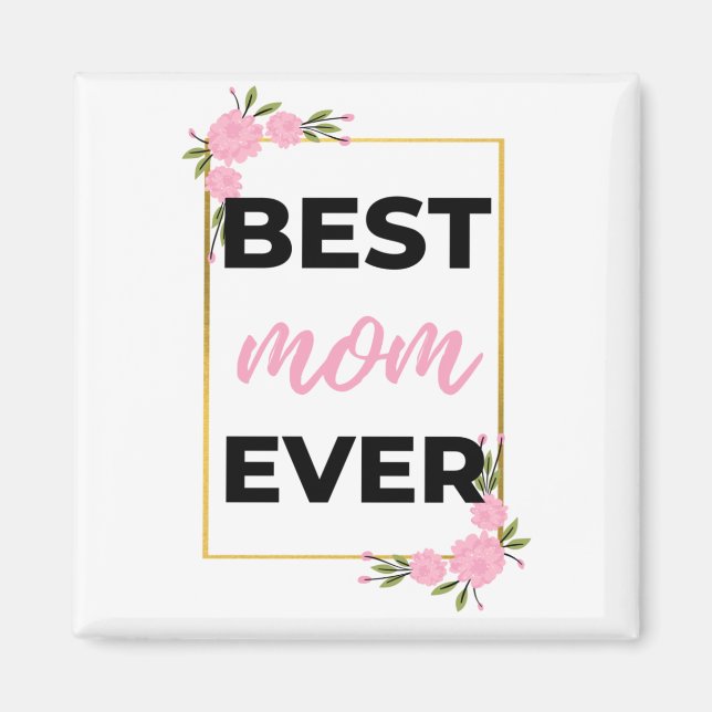 Bästa Mamma någonsin svart Magnet (Framsidan)