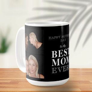Bästa mamma någonsin Svart mors dag 2 Foto Collage Kaffemugg