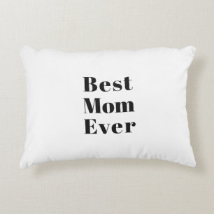 Bästa Mamma någonsin svartvit modern typografi-chi Prydnadskudde
