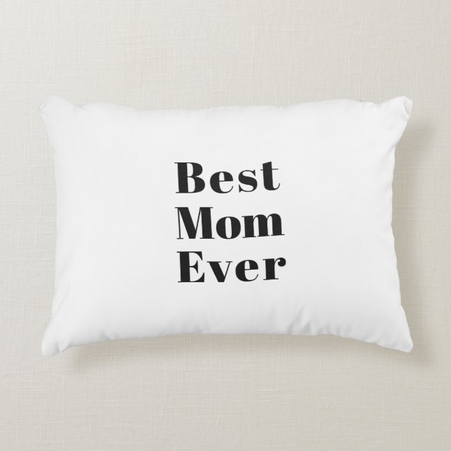 Bästa Mamma någonsin svartvit modern typografi-chi Prydnadskudde (Framsidan)