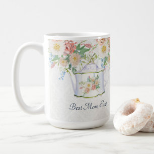 Bästa Mamma någonsin Tekanna Rosa Blue n White Flo Kaffemugg