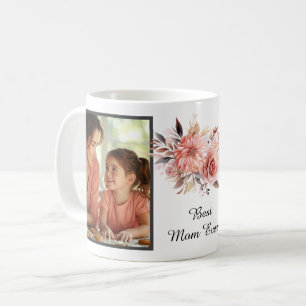 Bästa mamma någonsin Terra Cotta Blommig 2 Foto Mi Kaffemugg