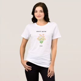 Bästa Mamma någonsin Trendig Burgundy Boho Blommig T Shirt