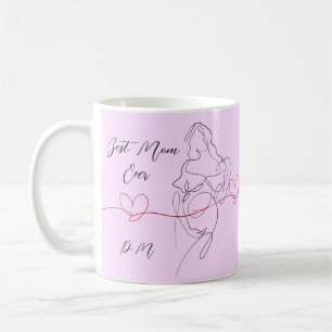 Bästa Mamma någonsin Trendig - en Gravid - hjärta Kaffemugg