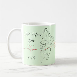 Bästa Mamma någonsin Trendig - en Gravid - hjärta Kaffemugg
