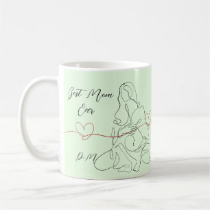 Bästa Mamma någonsin Trendig - en Gravid - hjärta Kaffemugg