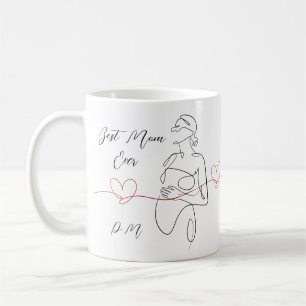 Bästa Mamma någonsin Trendig - en Gravid - hjärta Kaffemugg