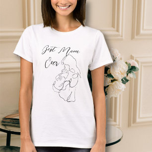 Bästa Mamma någonsin Trendig en linje Moderskap ba T Shirt