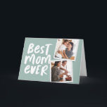 Bästa mamma någonsin trendig fotosage grönt Mors d Kort<br><div class="desc">Bästa mamma någonsin! Det här coolas- och spelkortet har modern stil med "best mamma någonsin" i sidans grönt och två stiliserade foton. Det finns en passande "kärlek you" och anpassningsbar text inuti för att göra det till extra personlig för det bästa mamma i ditt liv! Perfekt för mors dag, mamma...</div>