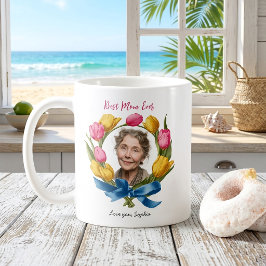 Bästa mamma någonsin Tulpaner Foto Blommig Mors da Kaffemugg