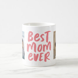 Bästa mamma någonsin, två foto rosa mors dag kaffemugg