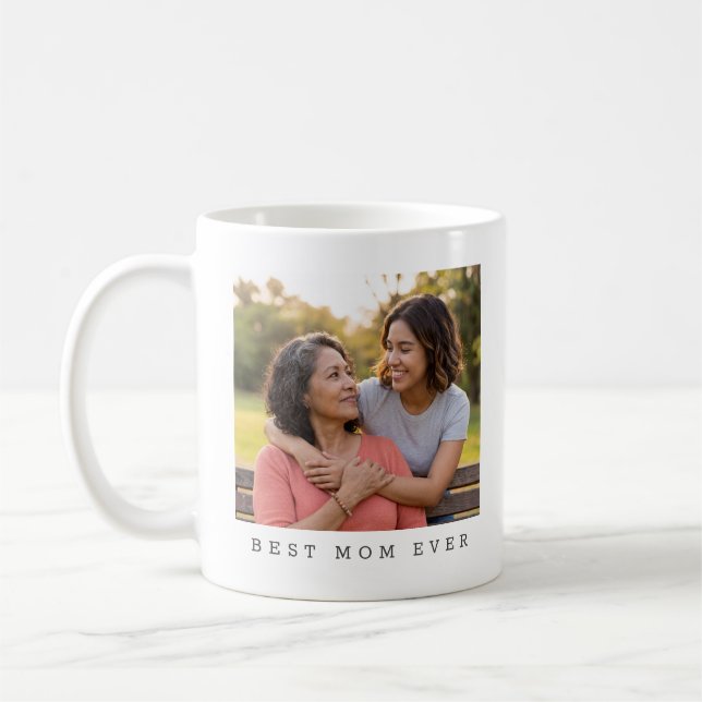 Bästa mamma någonsin Två Foto Två Sidor Kaffemugg (Vänster)