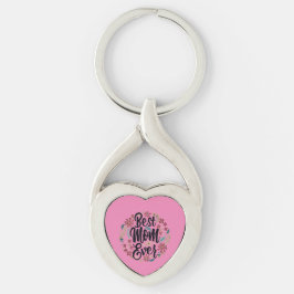 Bästa Mamma någonsin Twisted Heart Silverfärgad Nyckelring