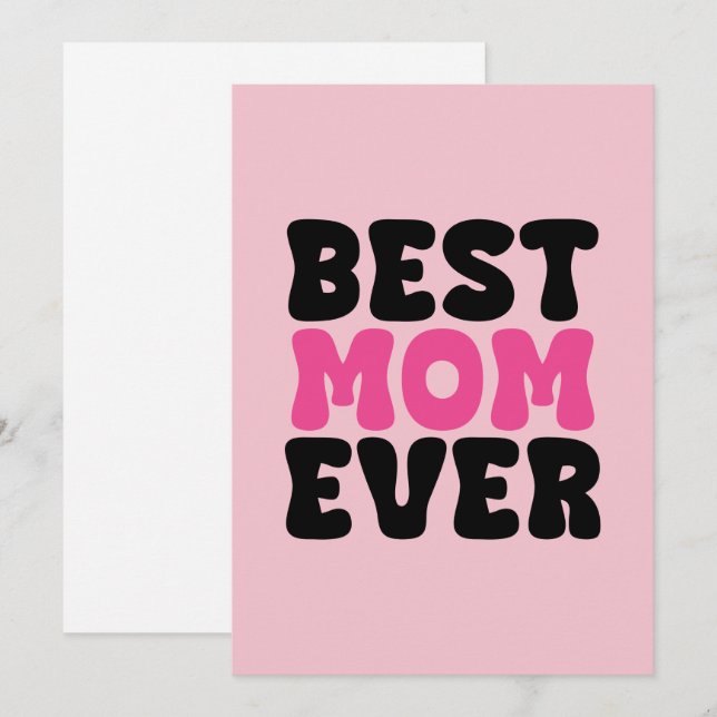Bästa mamma någonsin Typhografi Julkort (Fram/baksida)