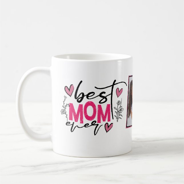 Bästa Mamma någonsin-typografifoto Kaffemugg (Vänster)