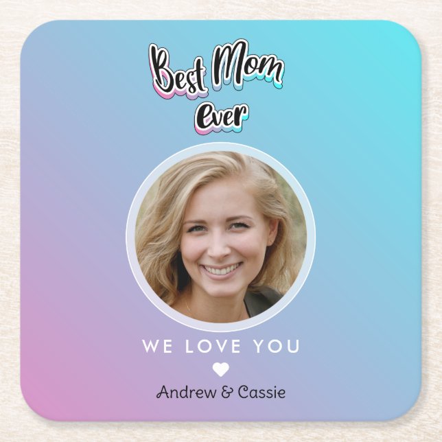 Bästa mamma någonsin underlägg papper kvadrat (Framsidan)