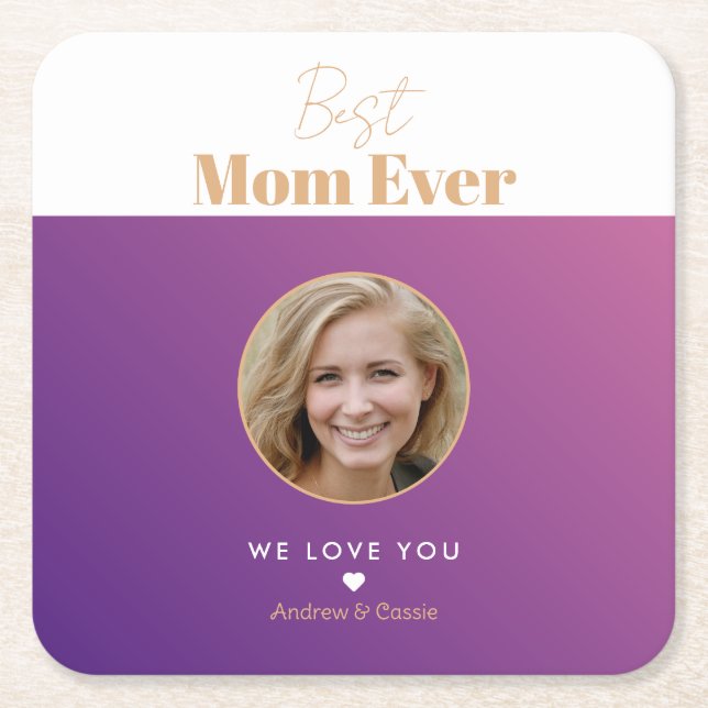 Bästa mamma någonsin underlägg papper kvadrat (Framsidan)