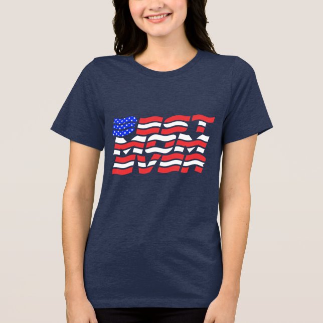 Bästa Mamma någonsin, USA, flagga T Shirt (Framsida)