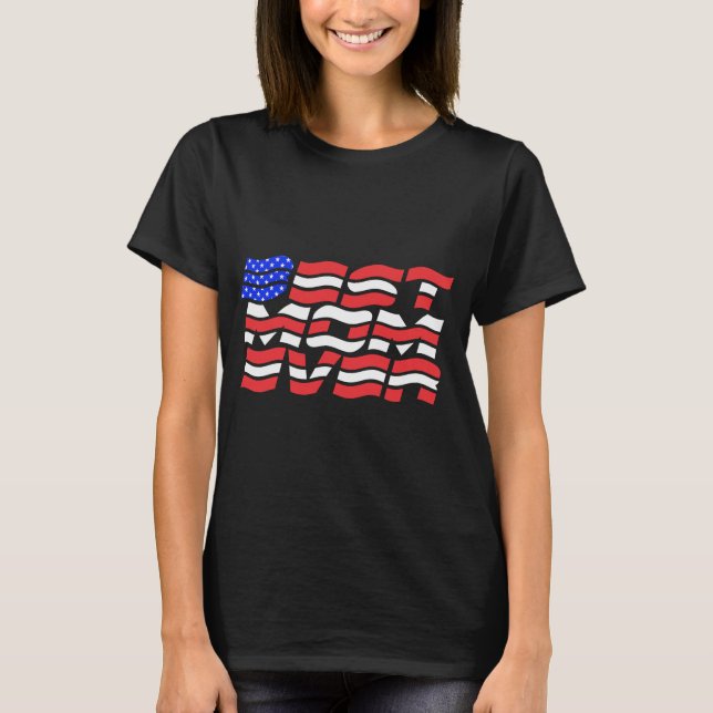 Bästa Mamma någonsin, USA, flagga T Shirt (Framsida)