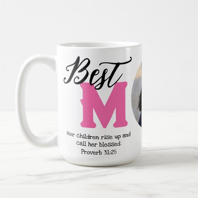 Bästa Mamma någonsin välsignad Mamma Photo Mugg (Vänster)