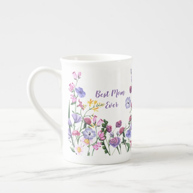 Bästa Mamma någonsin Vår Sommar Garden Flowers Mug Benporslin Mugg (Vänster)