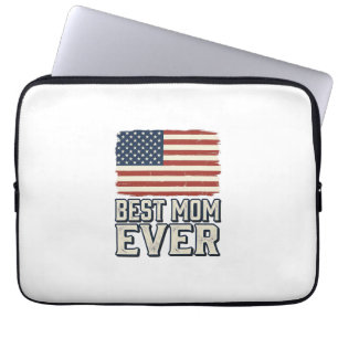 Bästa mamma någonsin Vintage amerikansk flagg skjo Laptop Fodral