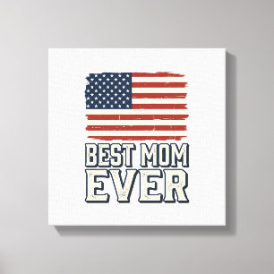 Bästa mamma någonsin Vintage amerikansk flagga skj Canvastryck