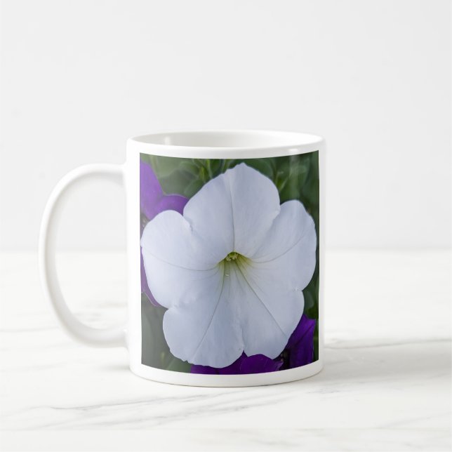 Bästa mamma någonsin Vit blomma Foto Bibelvers Kaffemugg (Vänster)