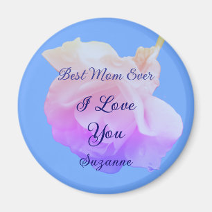 Bästa mamma någonsin Vit ros Personlig Magnet
