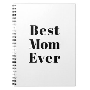 Bästa mamma någonsin vita svarta moderna typografi anteckningsbok