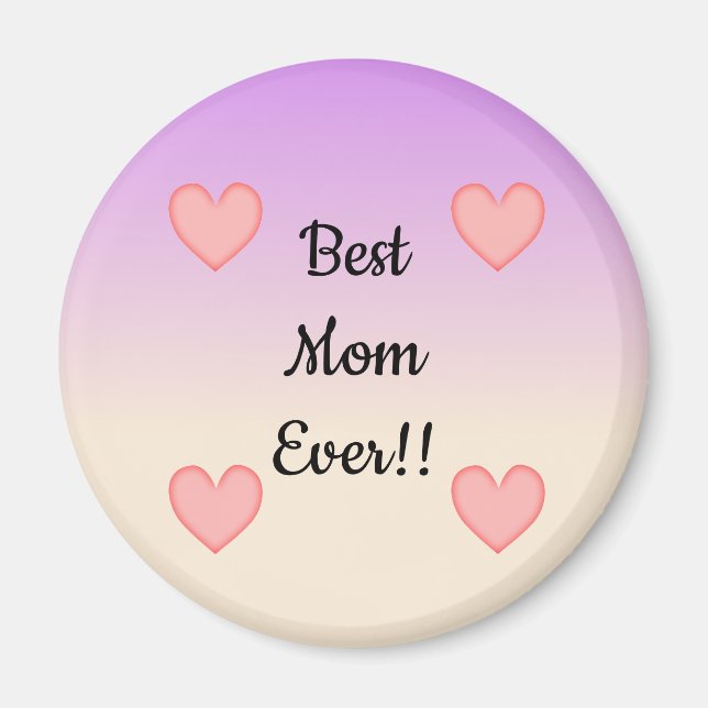 Bästa Mamma någonsin, w/Hearts Magnet (Framsidan)