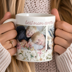 Bästa Mamma någonsin Wildblomfoto Kaffemugg