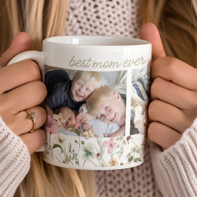 Bästa Mamma någonsin Wildblomfoto Kaffemugg (Skapare uppladdad)