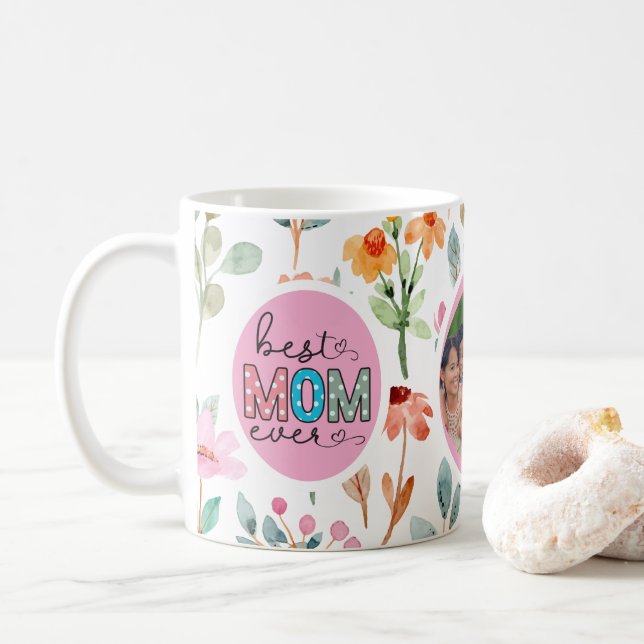Bästa Mamma någonsin Wildblomfoto Mors dag Mugg (Med munk)