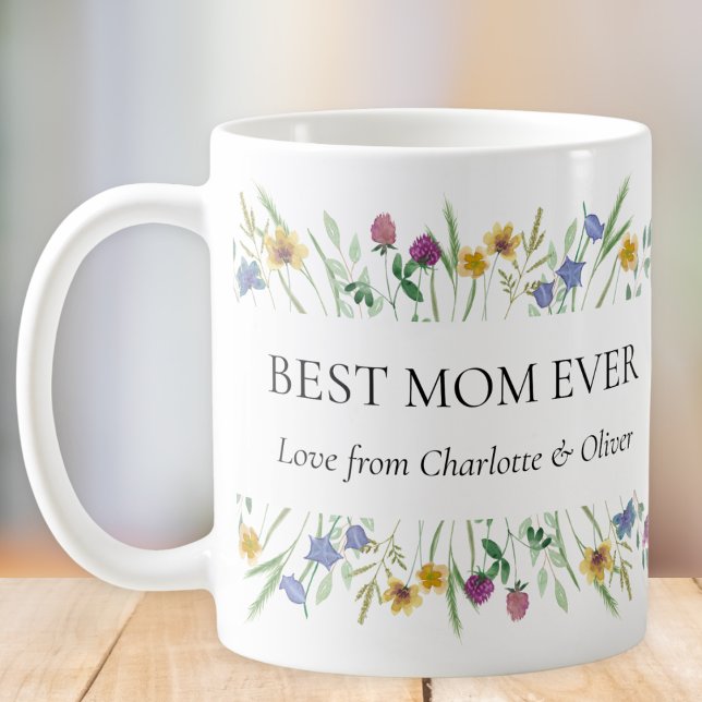 Bästa mamma någonsin Wildflower Blommig  Kaffemugg (Skapare uppladdad)