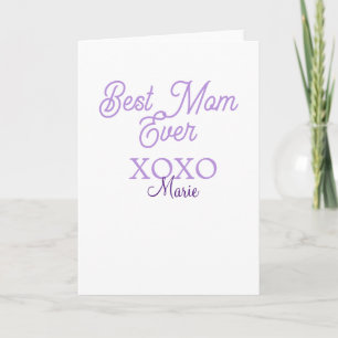 bästa mamma någonsin xoxo namn lila stilren mors d kort