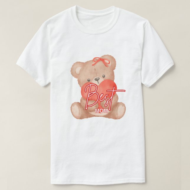 Bästa Mamma-Nalle T Shirt (Design framsida)