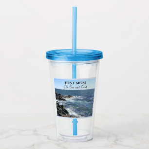 Bästa Mamma på havs- och landblått atlantiskt Ocea Take Away Mugg