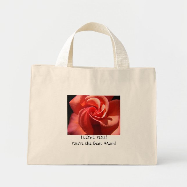 BÄSTA MAMMA PRESENT Väska Rose Jag älskar dig Mamm (Framsidan)