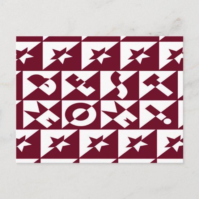 Bästa Mamma Red and White Mönster med stjärnor Vykort (Framsida)