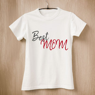 Bästa Mamma Red Script Simple Mor's Day T Shirt