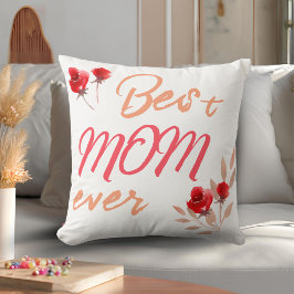 Bästa Mamma Röd ros-vattenfärgen Mor Kudde
