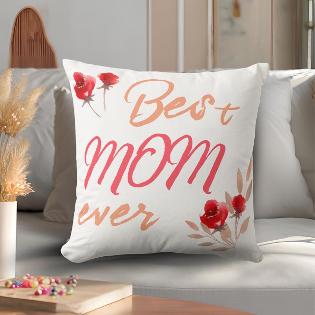 Bästa Mamma Röd ros-vattenfärgen Mor Kudde (Skapare uppladdad)